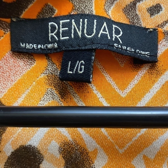 Renuar sleeveless lined orange animal print abstract dress size large - Picture 3 of 9